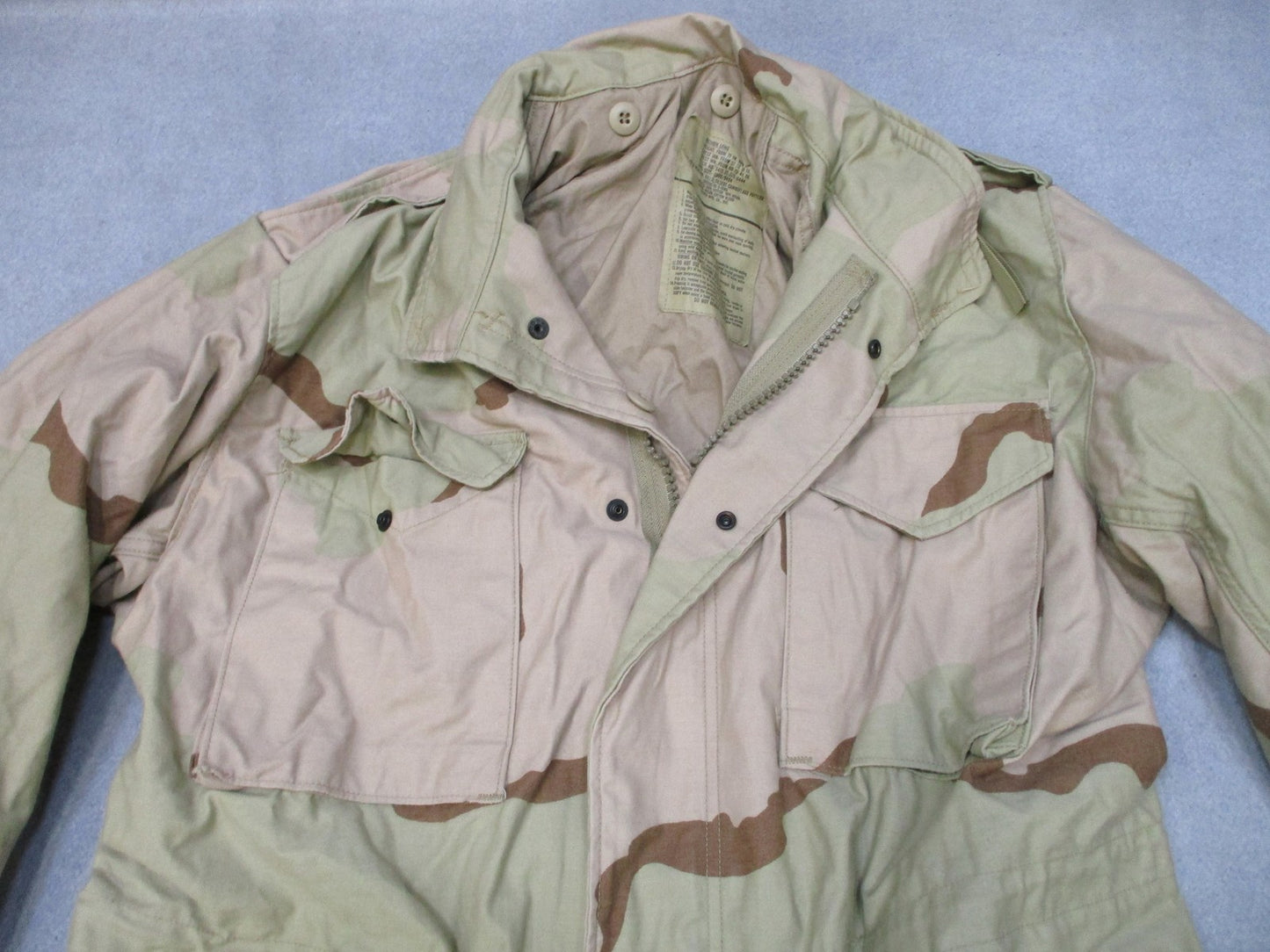 USGI Desert 3 Color Camo Cold Weather Field Coat Medium Long DCU Military Jacket