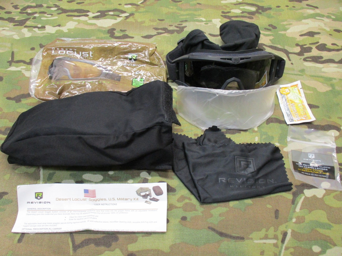 NEW REVISION DESERT LOCUST MILITARY GOGGLES EYE PRO CLEAR & DARK LENS KIT BLACK