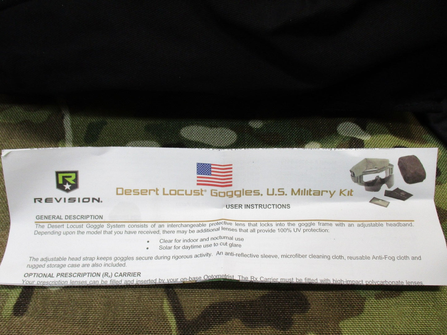 NEW REVISION DESERT LOCUST MILITARY GOGGLES EYE PRO CLEAR & DARK LENS KIT BLACK