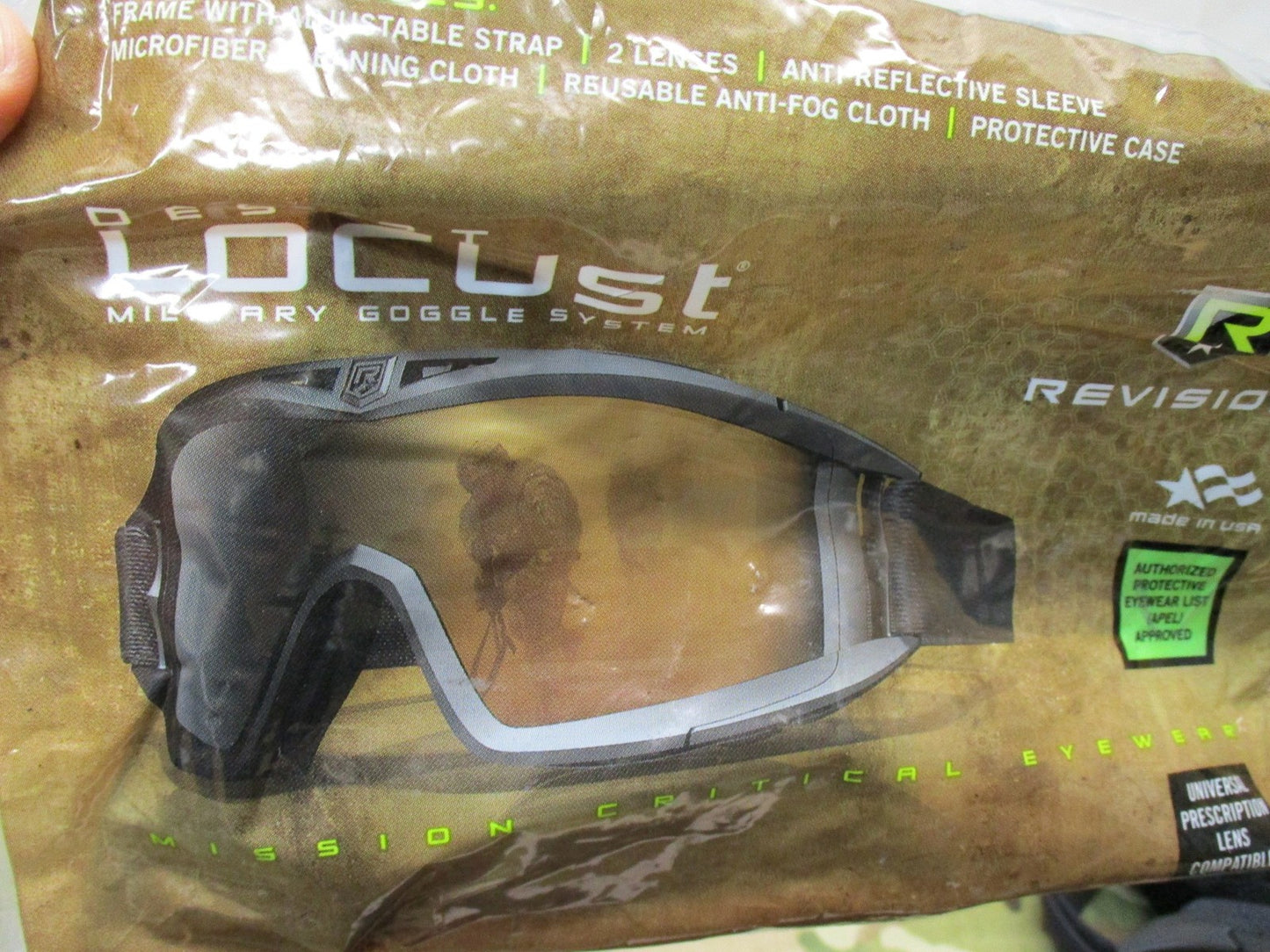 NEW REVISION DESERT LOCUST MILITARY GOGGLES EYE PRO CLEAR & DARK LENS KIT BLACK