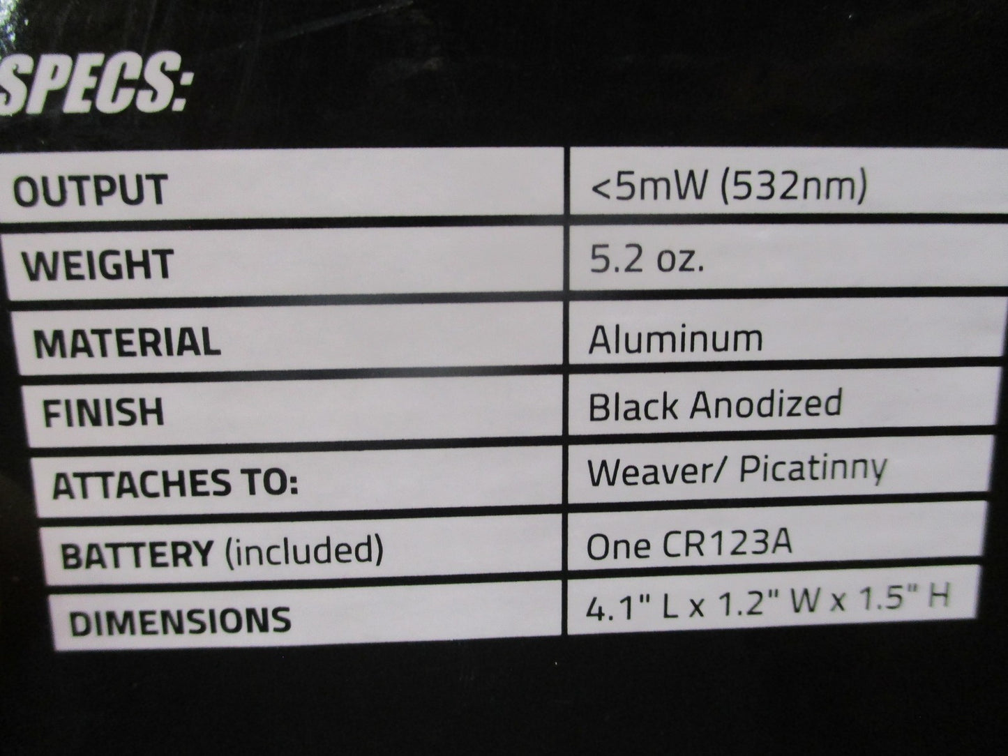 NcSTAR Green Laser Sight with Weaver Mount & Pressure Switch - Model 6844