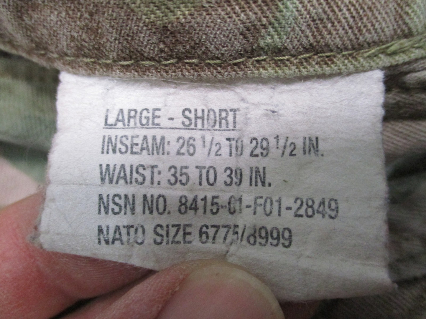 US Military Army Combat Pants MultiCam FR Large Short 8415-01-F01-2849