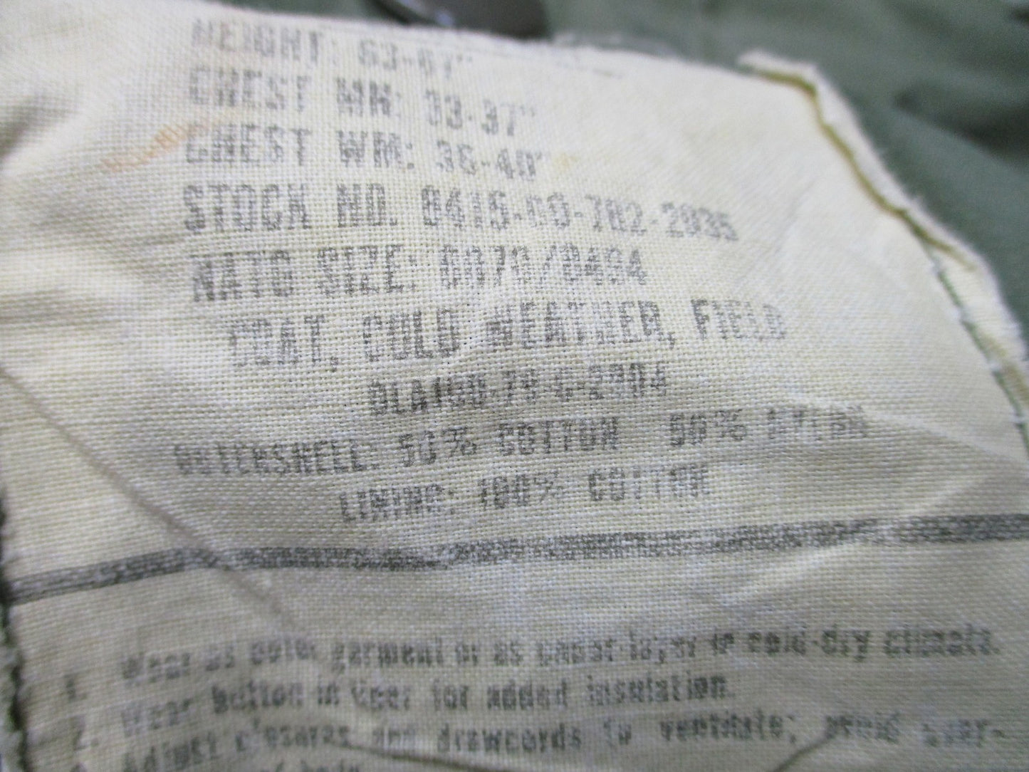 Vintage US Army M-65 Field Jacket OG-107 Small Short Military Coat Vietnam Era