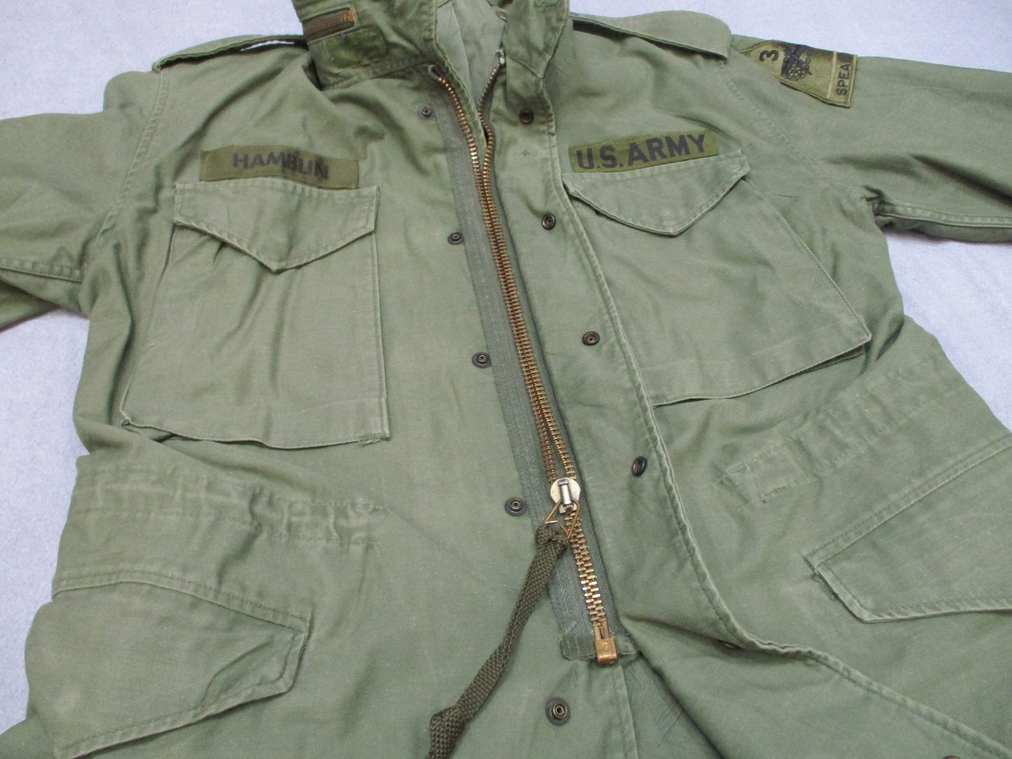 Vintage US Army M-65 Field Jacket OG-107 Small Short Military Coat Vietnam Era