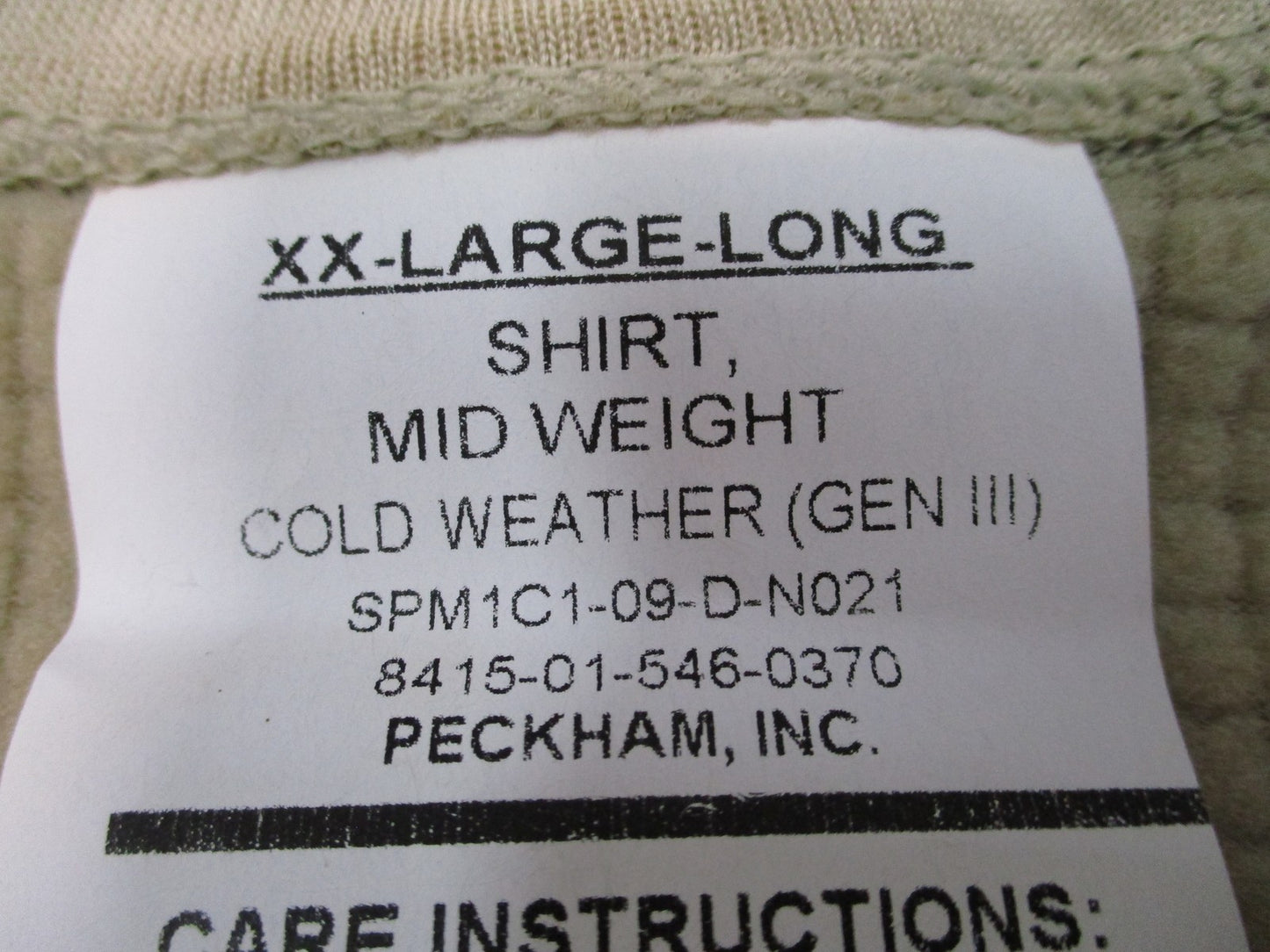 NWOT US Military ECWCS Gen III Level 2 Mid-Weight Shirt Tan XXL-Long Grid Fleece