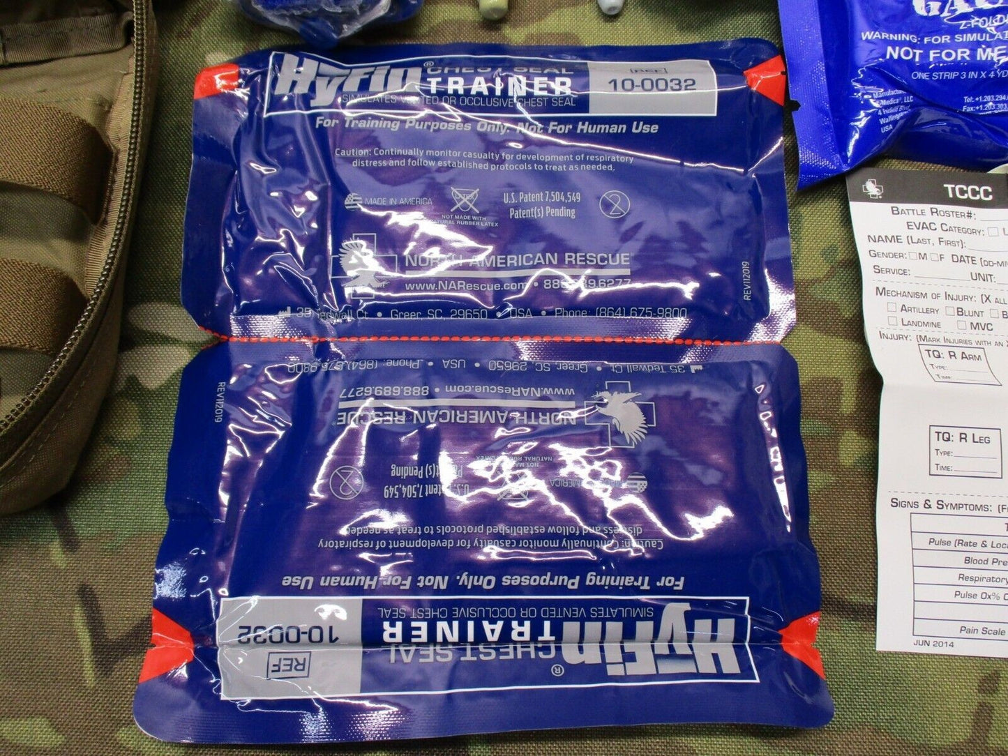 NAR TCCC Training Skills Kit Coyote Pouch Inert Demo Supplies Expired