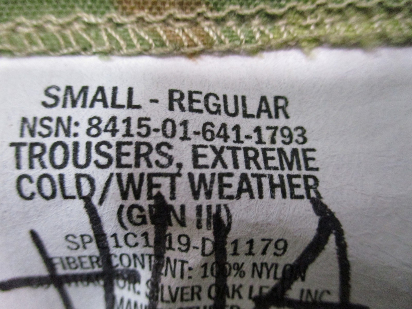 US Military Gen III ECWCS Trousers Scorpion Extreme Cold Wet Weather Small Reg