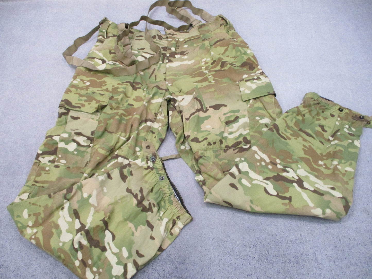 Army Soft Shell MultiCam Extreme Cold Weather Trousers Pants Suspenders 39x32