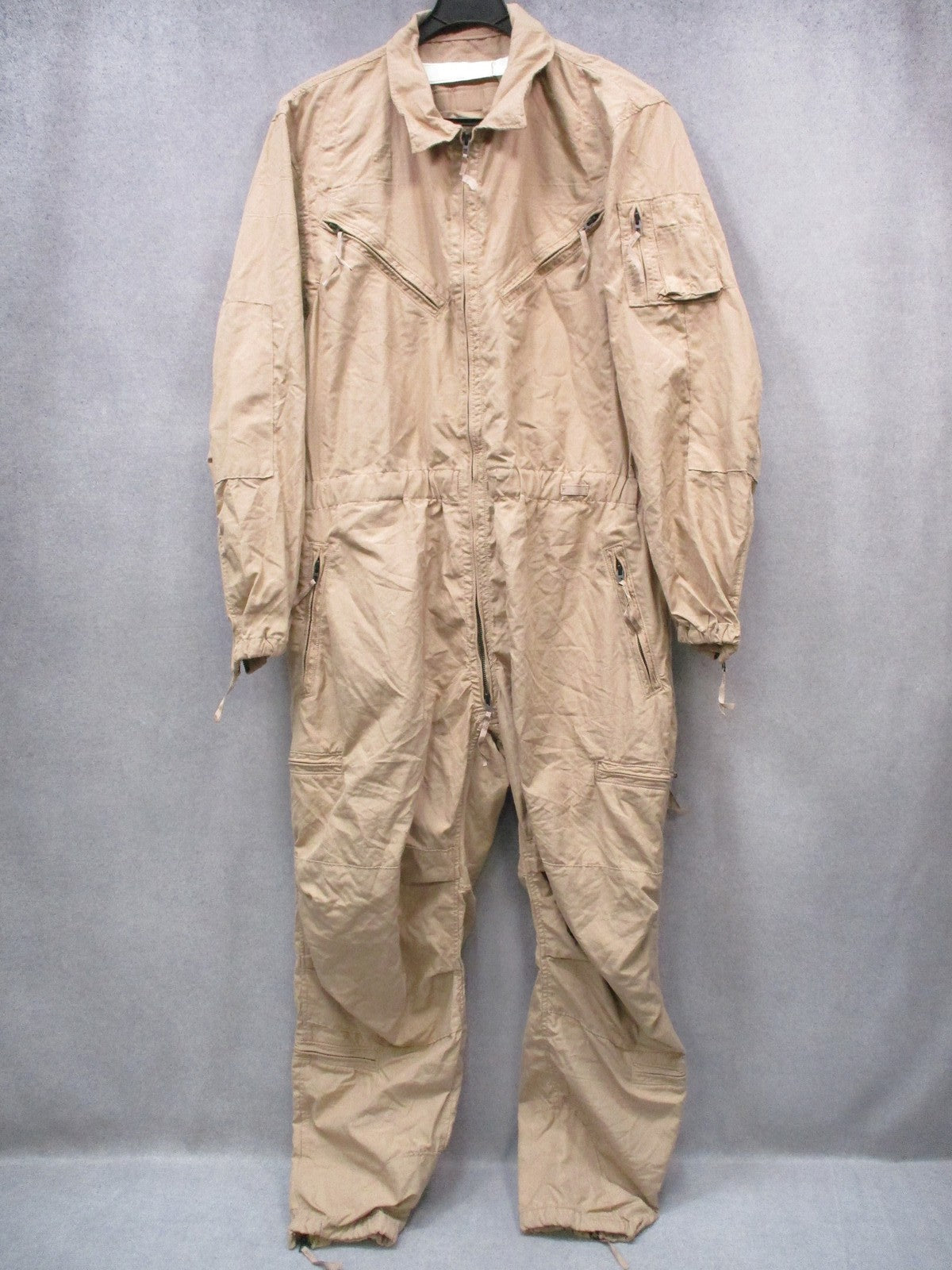 US Military CVC Coveralls Tan Aramid Flame Resistant Flight Suit XL-Regular