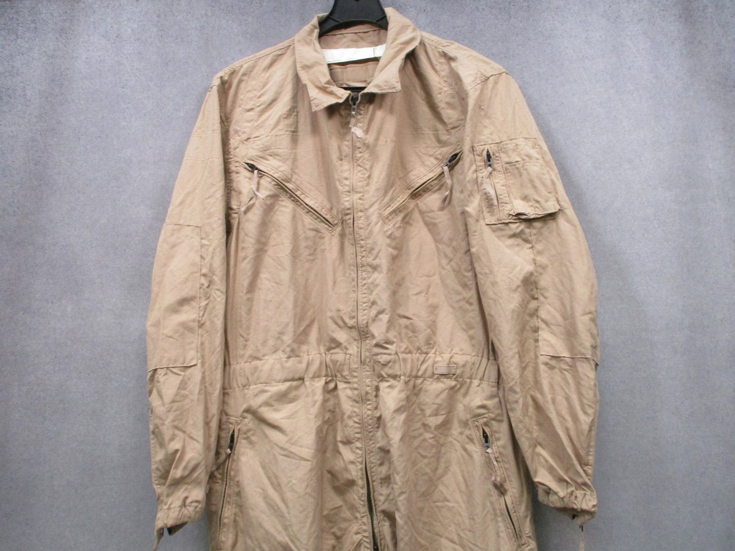 US Military CVC Coveralls Tan Aramid Flame Resistant Flight Suit XL-Regular