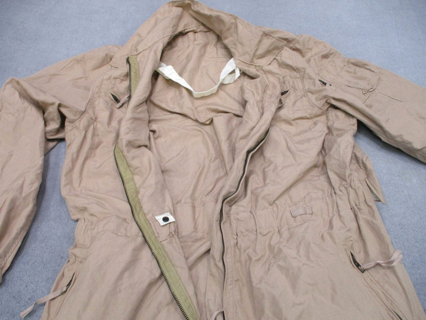US Military CVC Coveralls Tan Aramid Flame Resistant Flight Suit XL-Regular