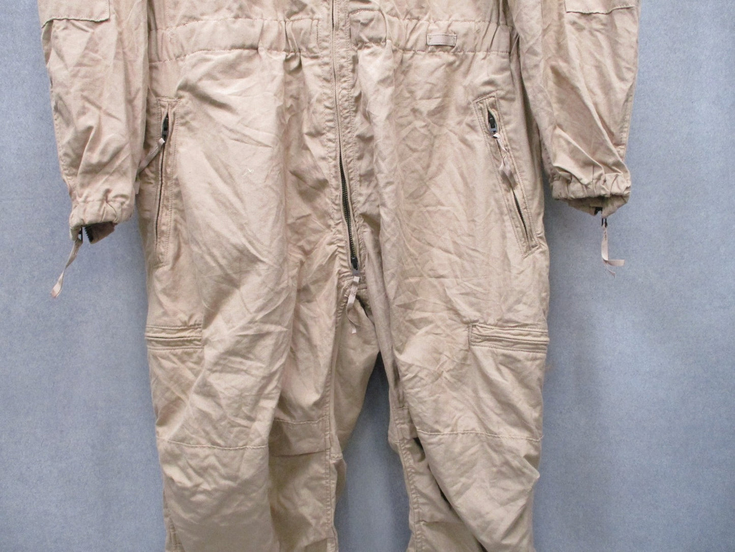 US Military CVC Coveralls Tan Aramid Flame Resistant Flight Suit XL-Regular