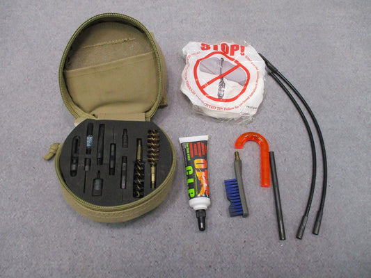 Otis 9mm Pistol Cleaning Kit Tan Soft Pack Military CLP Tool MOLLE Pouch