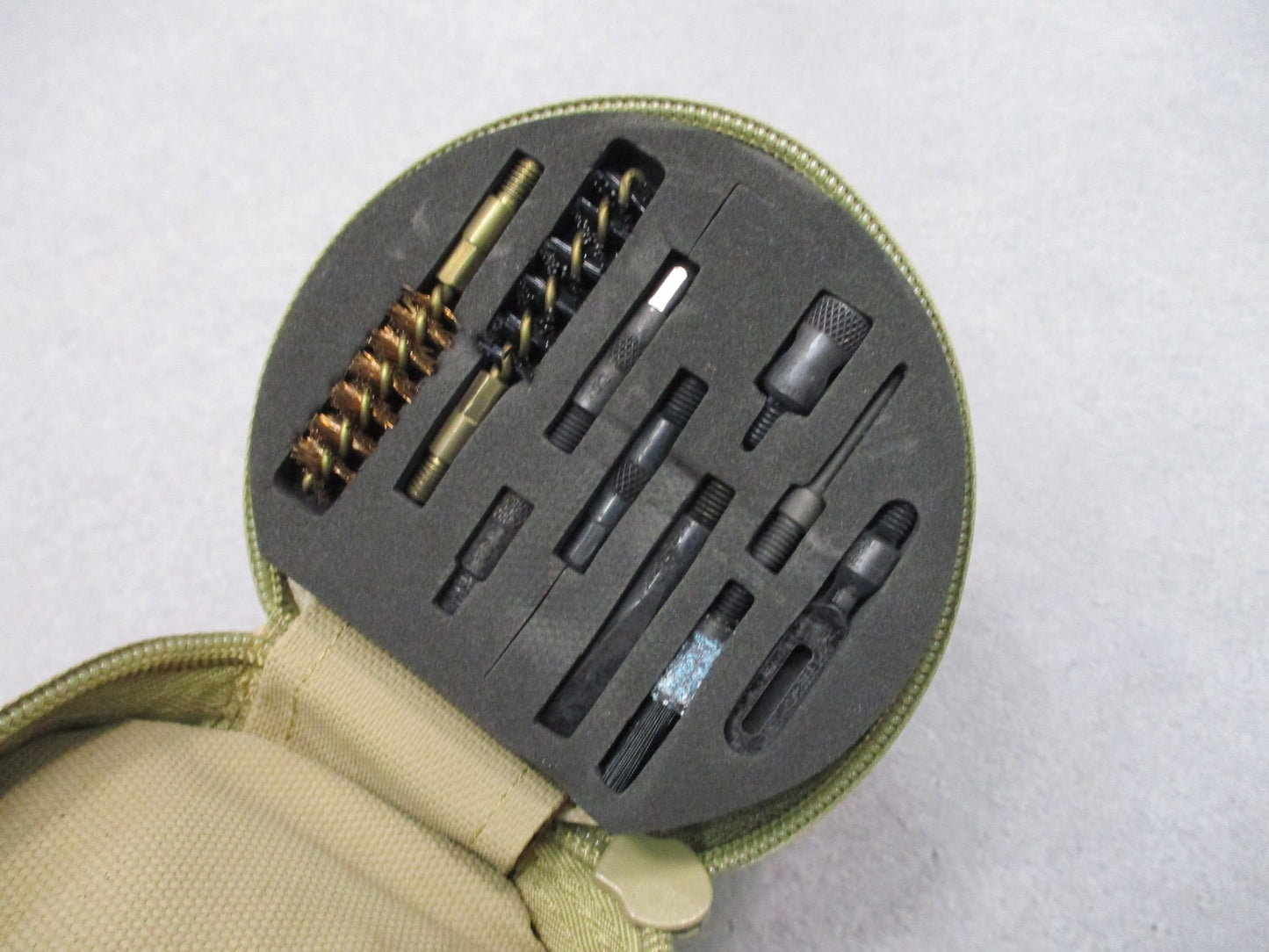 Otis 9mm Pistol Cleaning Kit Tan Soft Pack Military CLP Tool MOLLE Pouch
