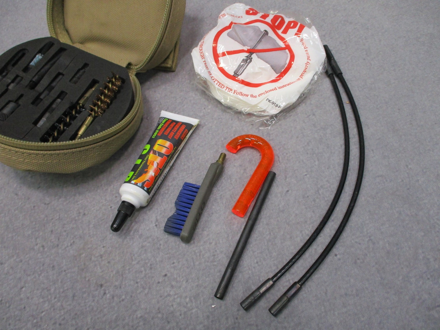 Otis 9mm Pistol Cleaning Kit Tan Soft Pack Military CLP Tool MOLLE Pouch
