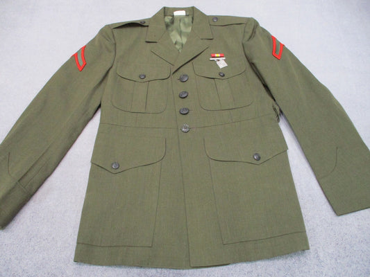USMC Green Dress Uniform Coat DSCP NSN Size 42XS 8405-01-279-5630 olive green
