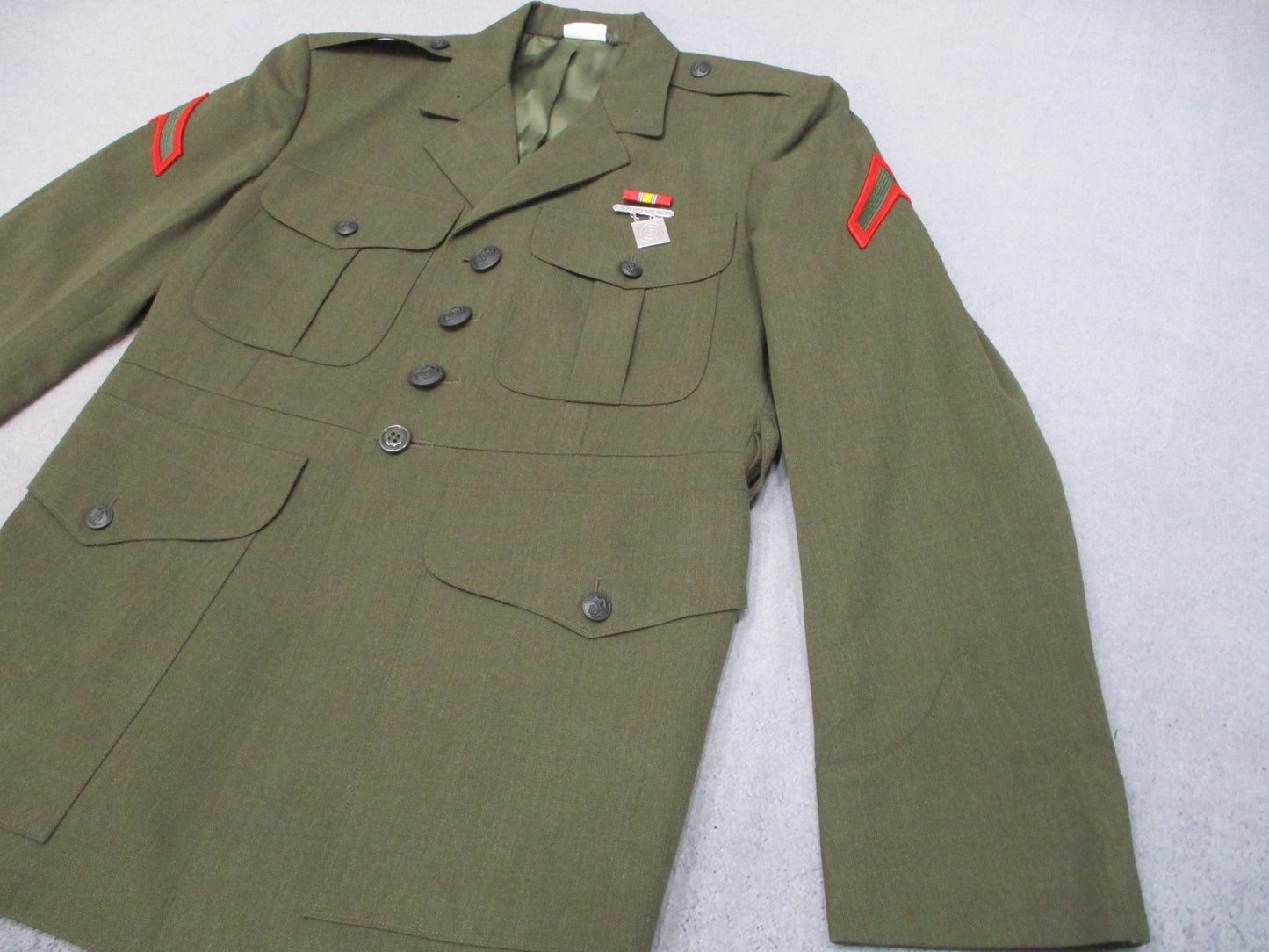 USMC Green Dress Uniform Coat DSCP NSN Size 42XS 8405-01-279-5630 olive green