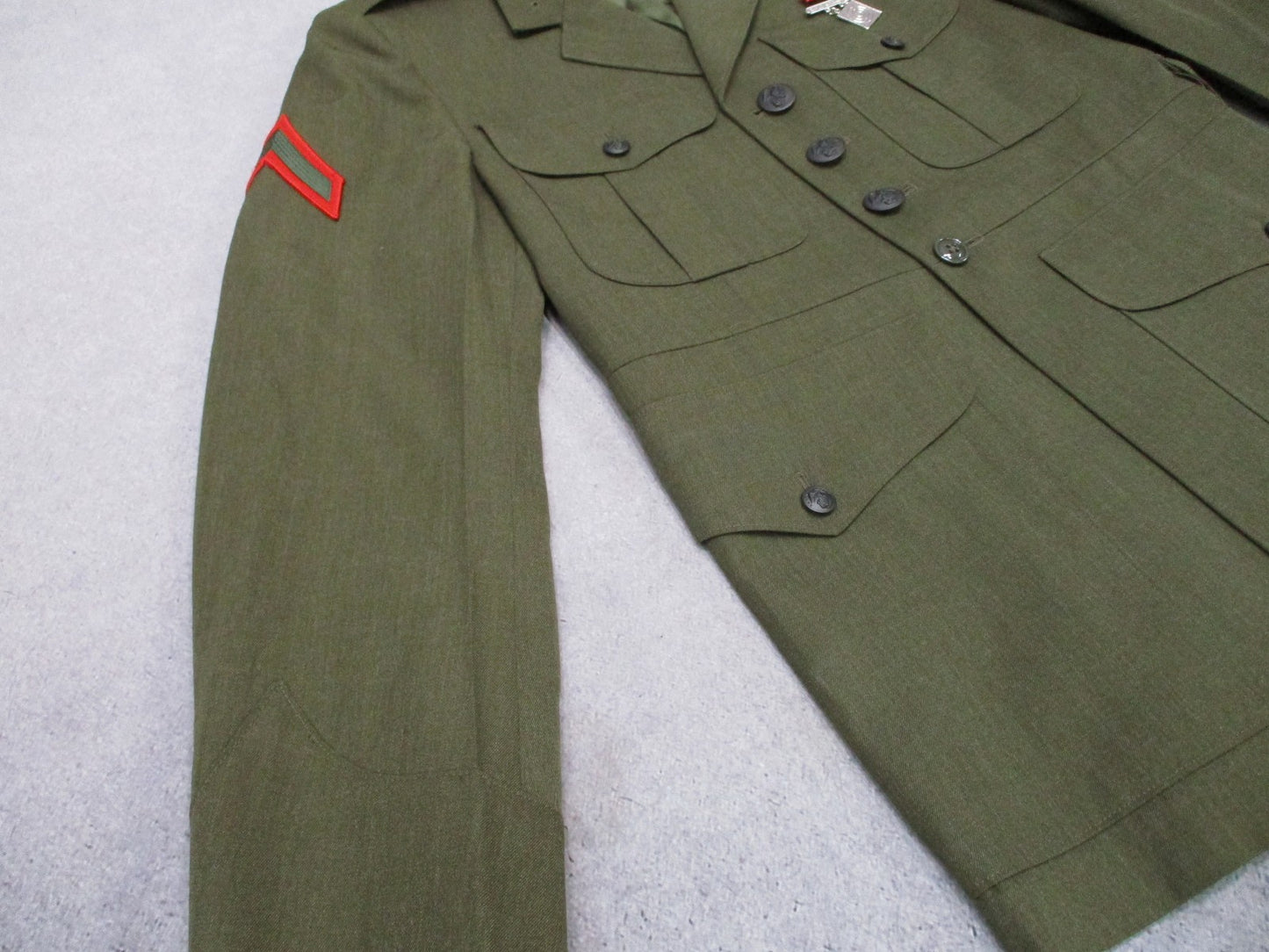 USMC Green Dress Uniform Coat DSCP NSN Size 42XS 8405-01-279-5630 olive green