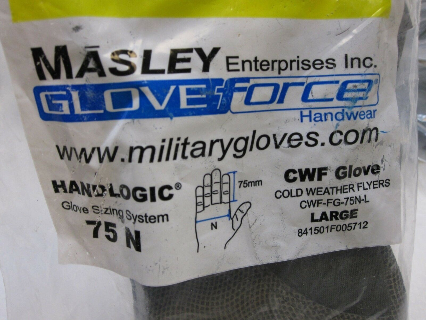 MASLEY MILITARY COLD WEATHER FLYERS GLOVES LARGE 75N CWF GORE-TEX NOMEX GLOV2