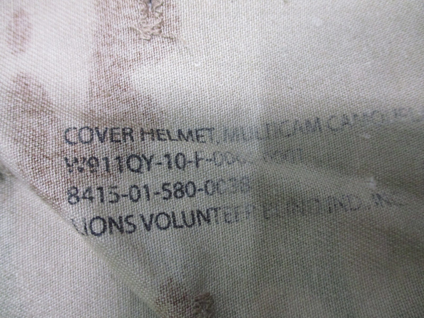 ACH Helmet Cover Used Worn Military Surplus IR Tabs OCP L-XL 8415-01-580-0038