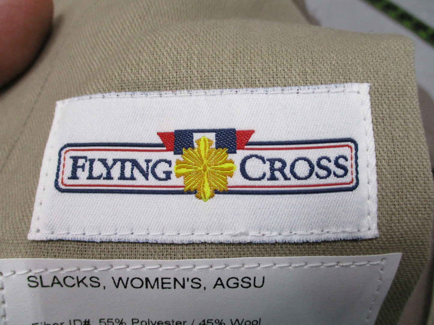 Flying Cross Women's AGSU Dress Slacks Khaki Tan Size 16 MR 8410-01-683-8385