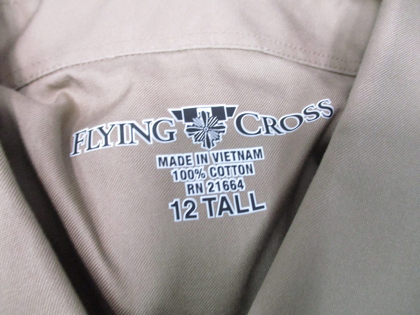 Flying Cross Fechheimer Womens AGSU Shirt Tan LS Enlisted tan/khaki 12 Tall