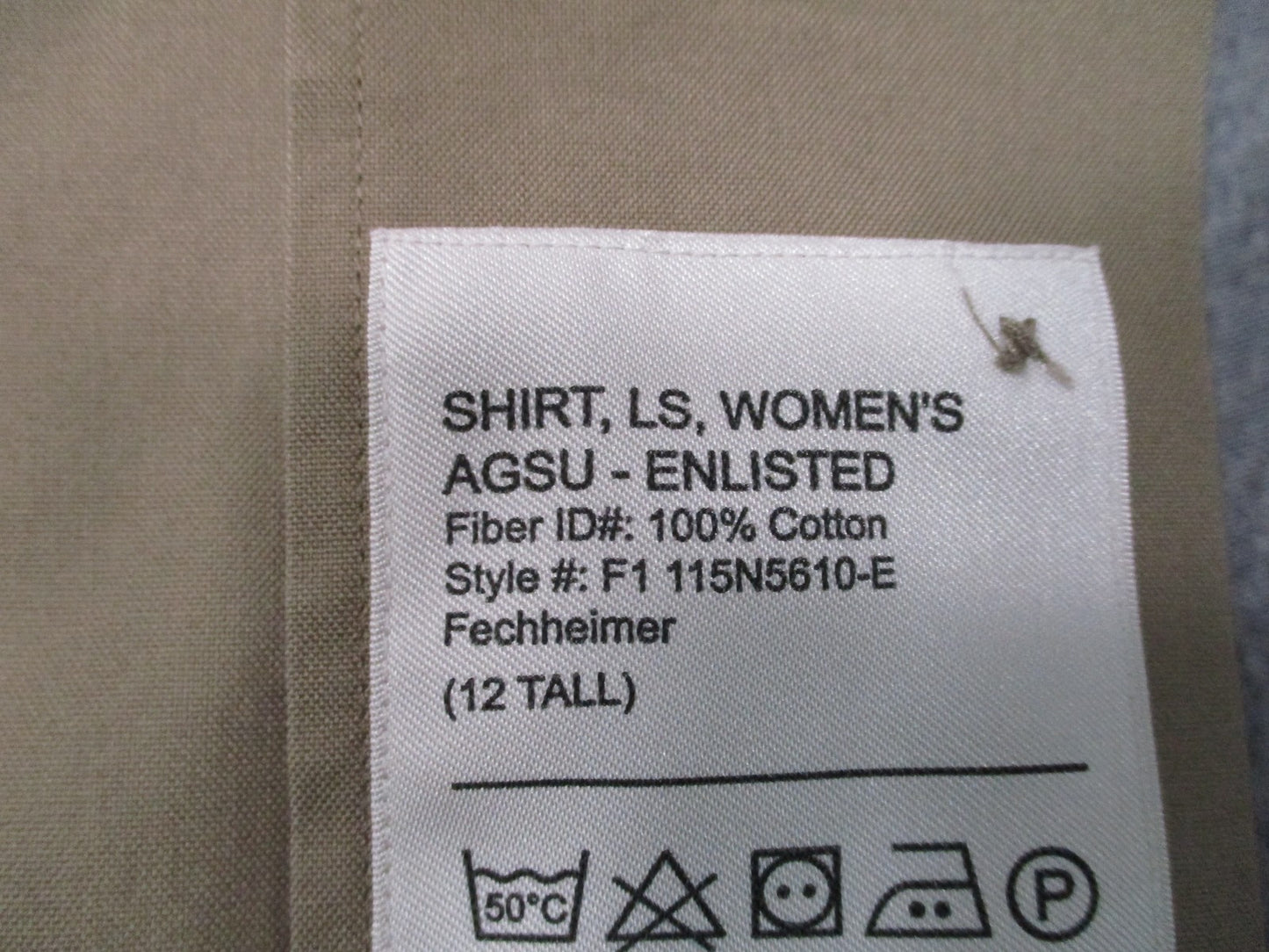 Flying Cross Fechheimer Womens AGSU Shirt Tan LS Enlisted tan/khaki 12 Tall
