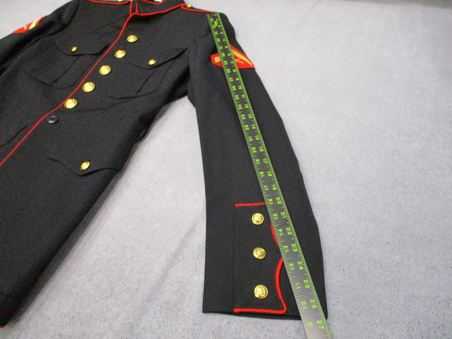 DSCP USMC Dress Blues Coat NSN Black Red Piping Man's 39L 8405-01-512-3170
