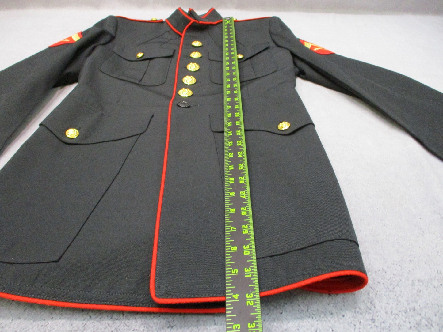 DSCP USMC Dress Blues Coat NSN Black Red Piping Man's 39L 8405-01-512-3170