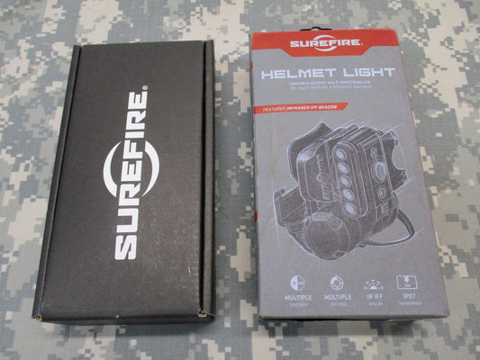 NEW TAN SUREFIRE HELMET LIGHT WHITE/BLUE - IR STROBE ACH/MICH MOUNT HL1-A-TN