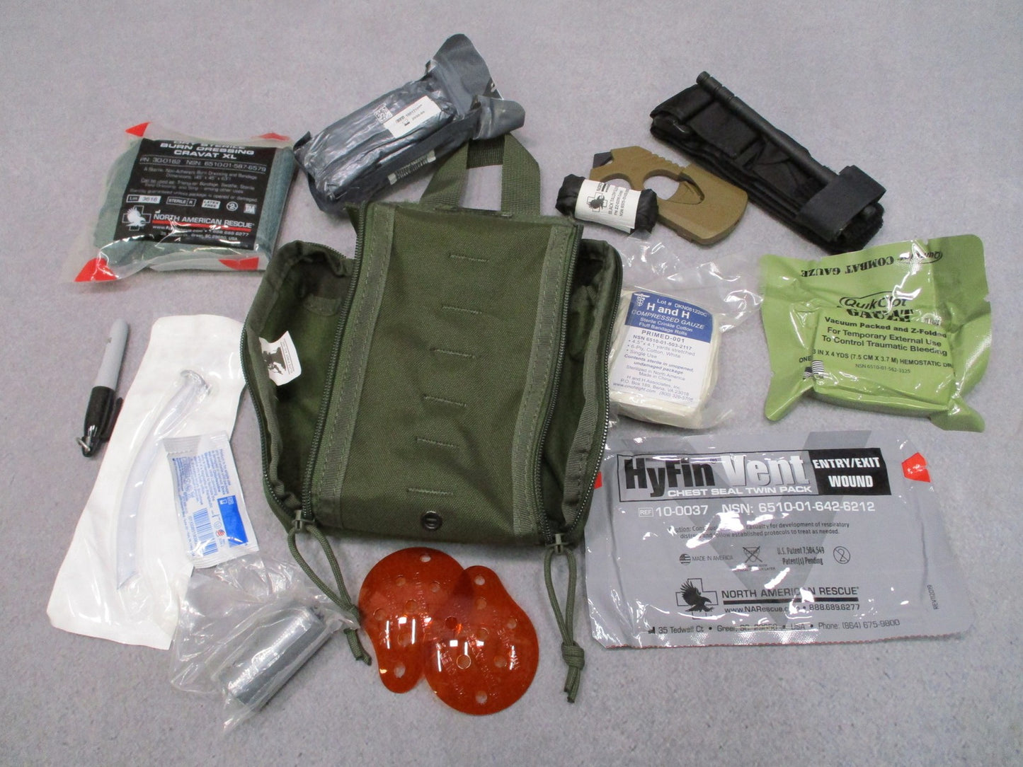 Custom IFAK First Aid Kit OD Green MOLLE Pouch Trauma Supplies Tactical Medical