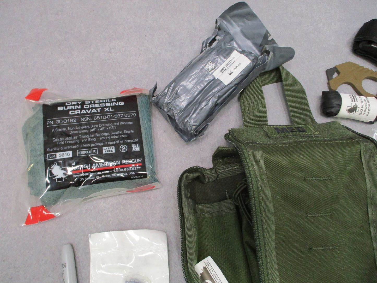 Custom IFAK First Aid Kit OD Green MOLLE Pouch Trauma Supplies Tactical Medical