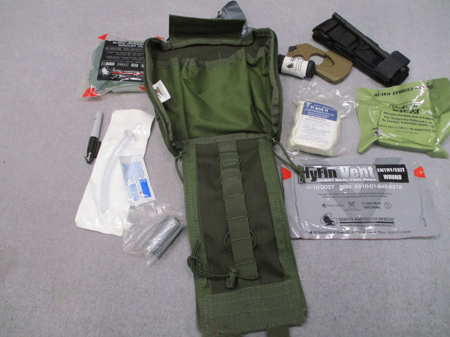 Custom IFAK First Aid Kit OD Green MOLLE Pouch Trauma Supplies Tactical Medical