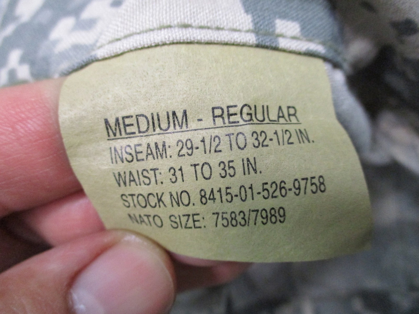 US Military Aircrew Combat Trousers UCP Digital Camo Flame Resistant Med-Reg