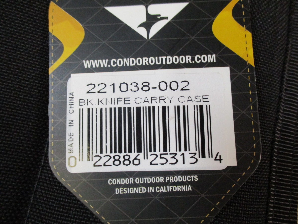 New Condor Outdoor 221038-002 Black Knife Carry Case Tactical Pouch