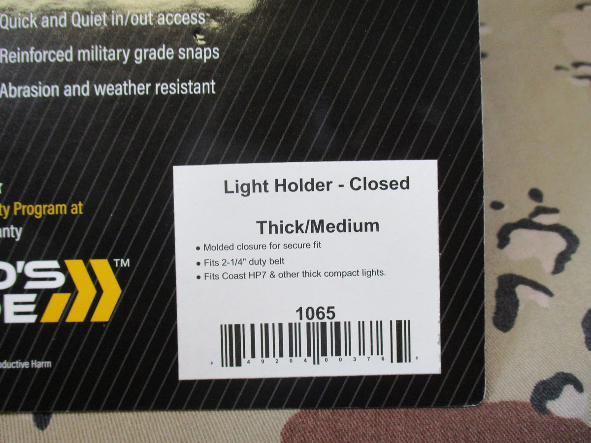 Hero's Pride 1065 Ballistic Duty Gear Light Holder Closed Thick/Medium New