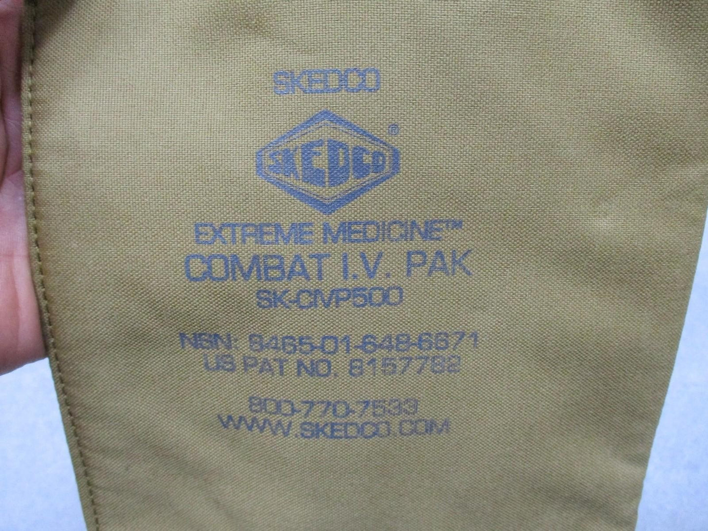 SKEDCO Combat I.V. Pak Extreme Medicine NSN 8465-01-648-6671 IV Bag Hanger Pouch