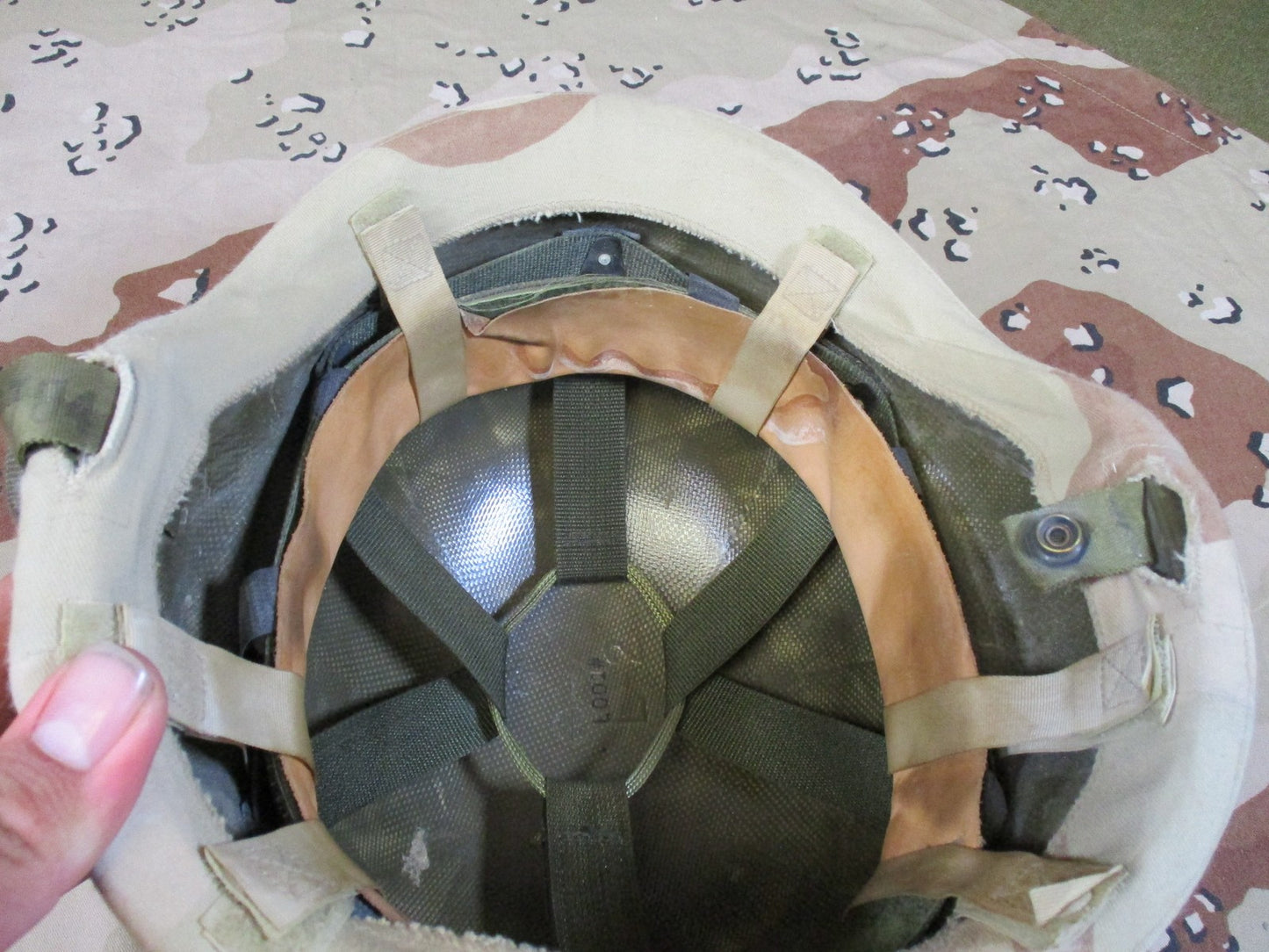 USGI PASGT Helmet Large DCU Cover + NOS Leather Headband Military Surplus