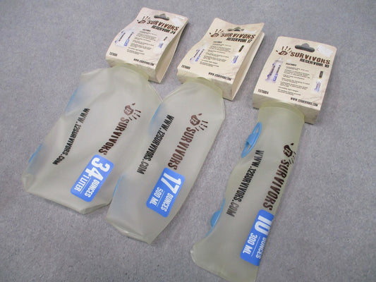 12 Survivors Collapsible Water Reservoir Set 10 17 34 oz 0.3L 0.5L 1L NOS