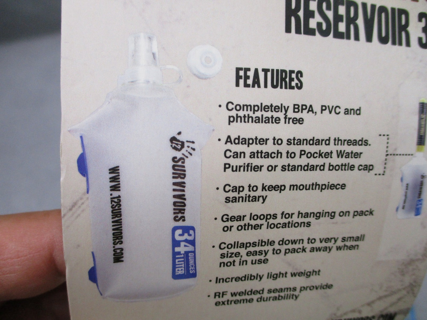 12 Survivors Collapsible Water Reservoir Set 10 17 34 oz 0.3L 0.5L 1L NOS
