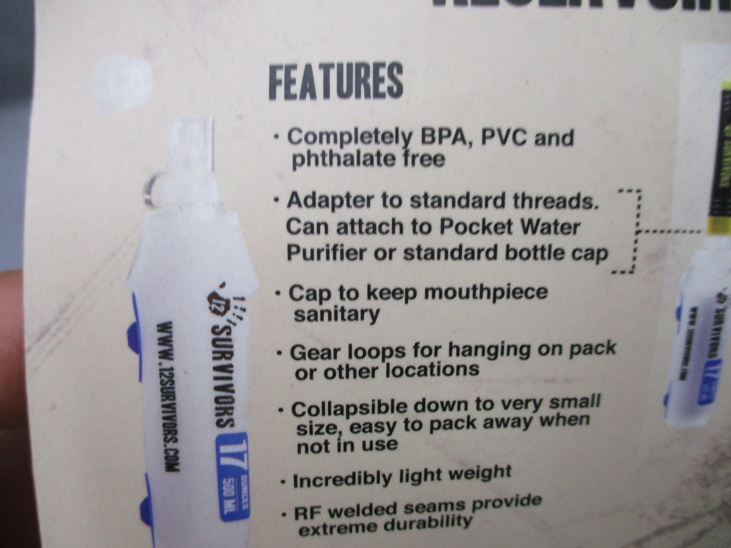 12 Survivors Collapsible Water Reservoir Set 10 17 34 oz 0.3L 0.5L 1L NOS