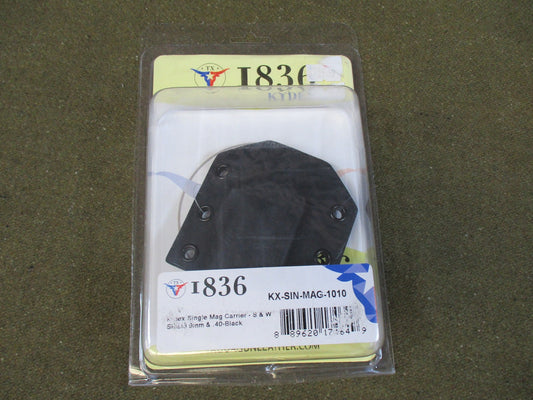 1836 Kydex Single Magazine Carrier for S&W Shield 9mm .40 Black KX-SIN-MAG-1010