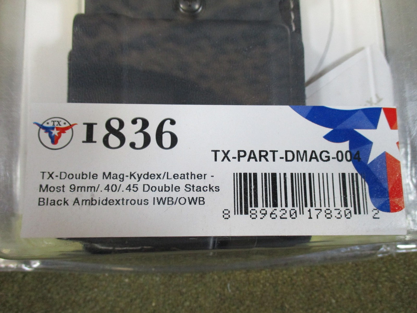1836 TX-PART-DMAG-004 Double Magazine Pouch Kydex Leather 9mm .40 .45 Ambi New