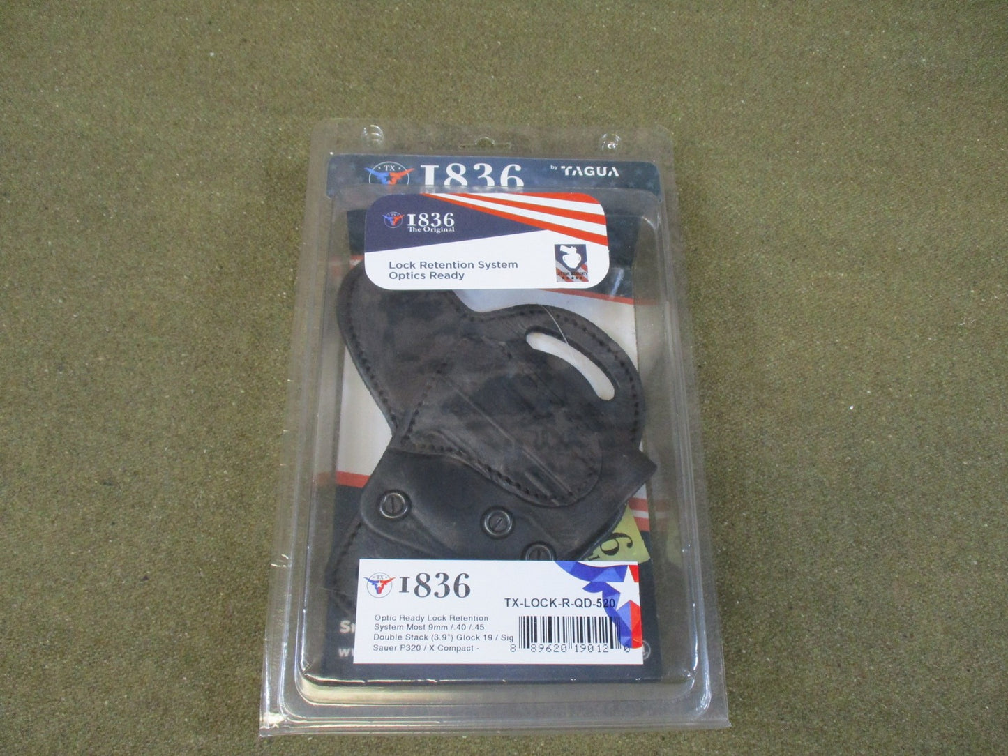 1836 by Tagua TX-LOCK-R-QD-520 Optic Ready Leather Holster Glock 19 Sig P320