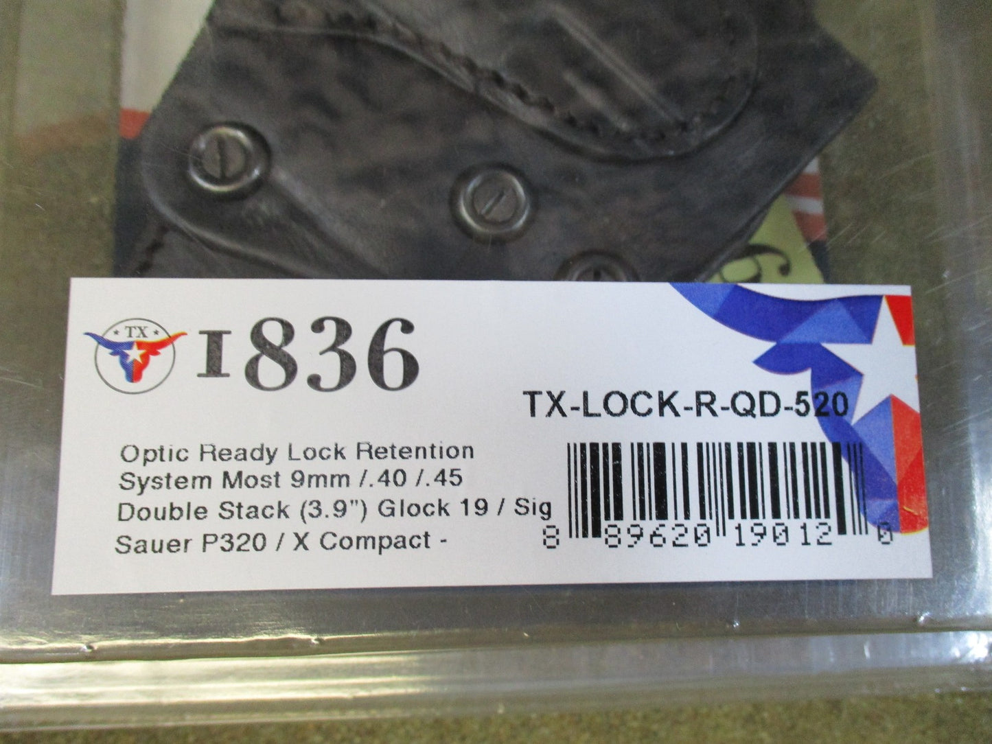 1836 by Tagua TX-LOCK-R-QD-520 Optic Ready Leather Holster Glock 19 Sig P320