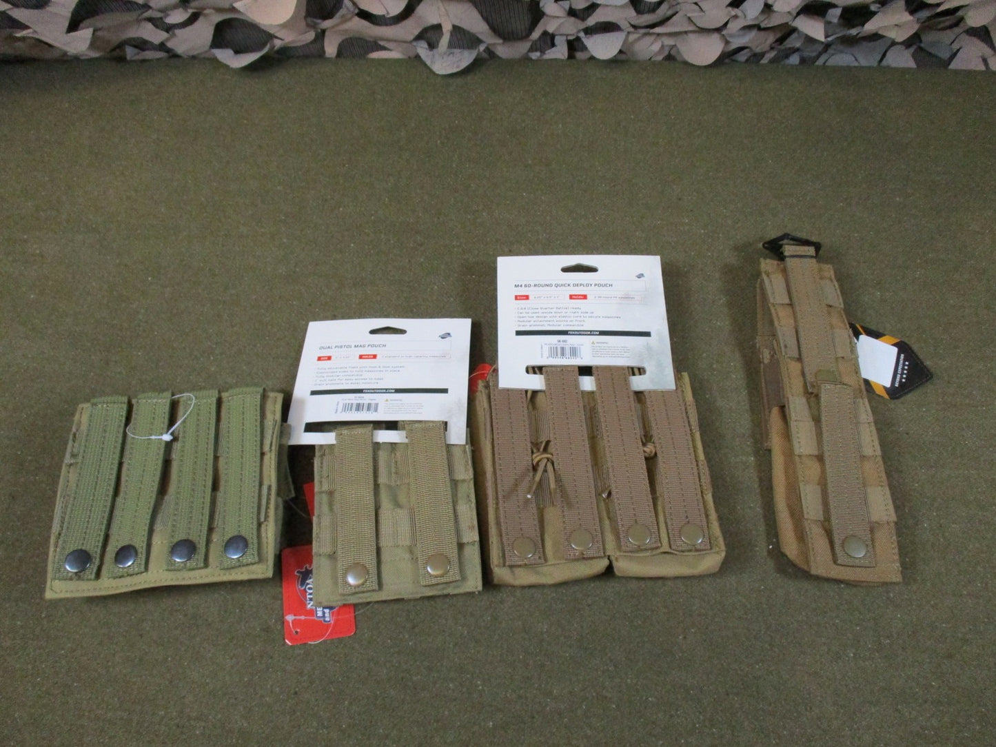 Lot of 4 Fox Tactical MOLLE Pouches Flash Bang M4 Mag Pouch New