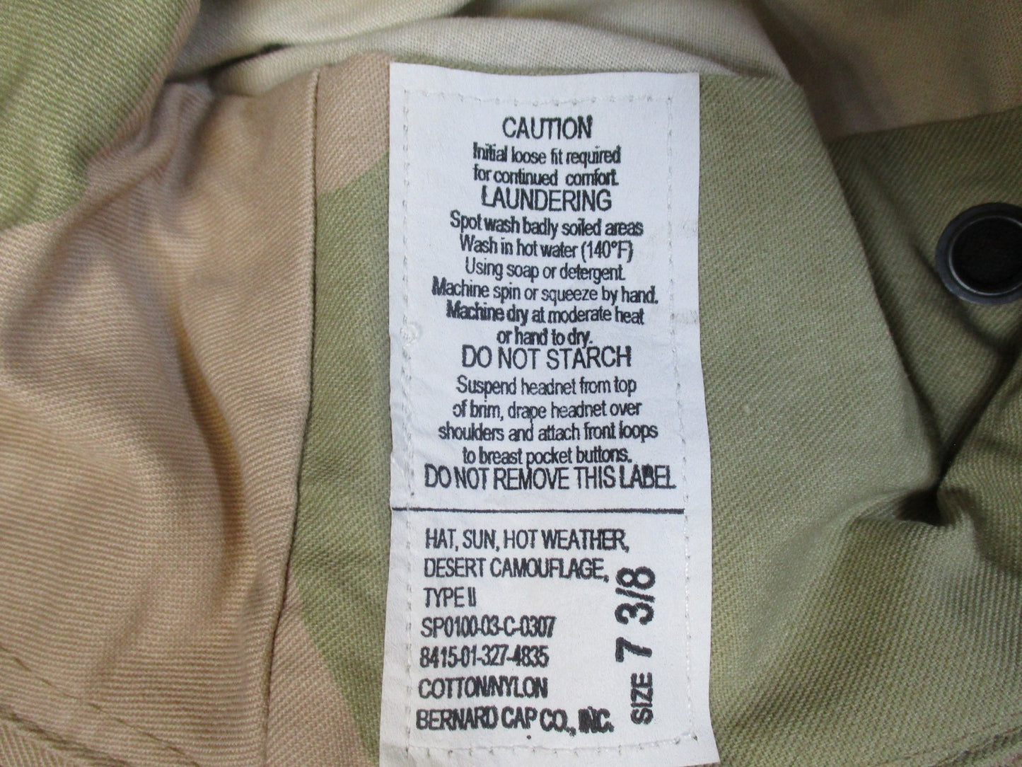 New US Military Issue Boonie Hat Desert Camouflage Type II Size 7 3/8