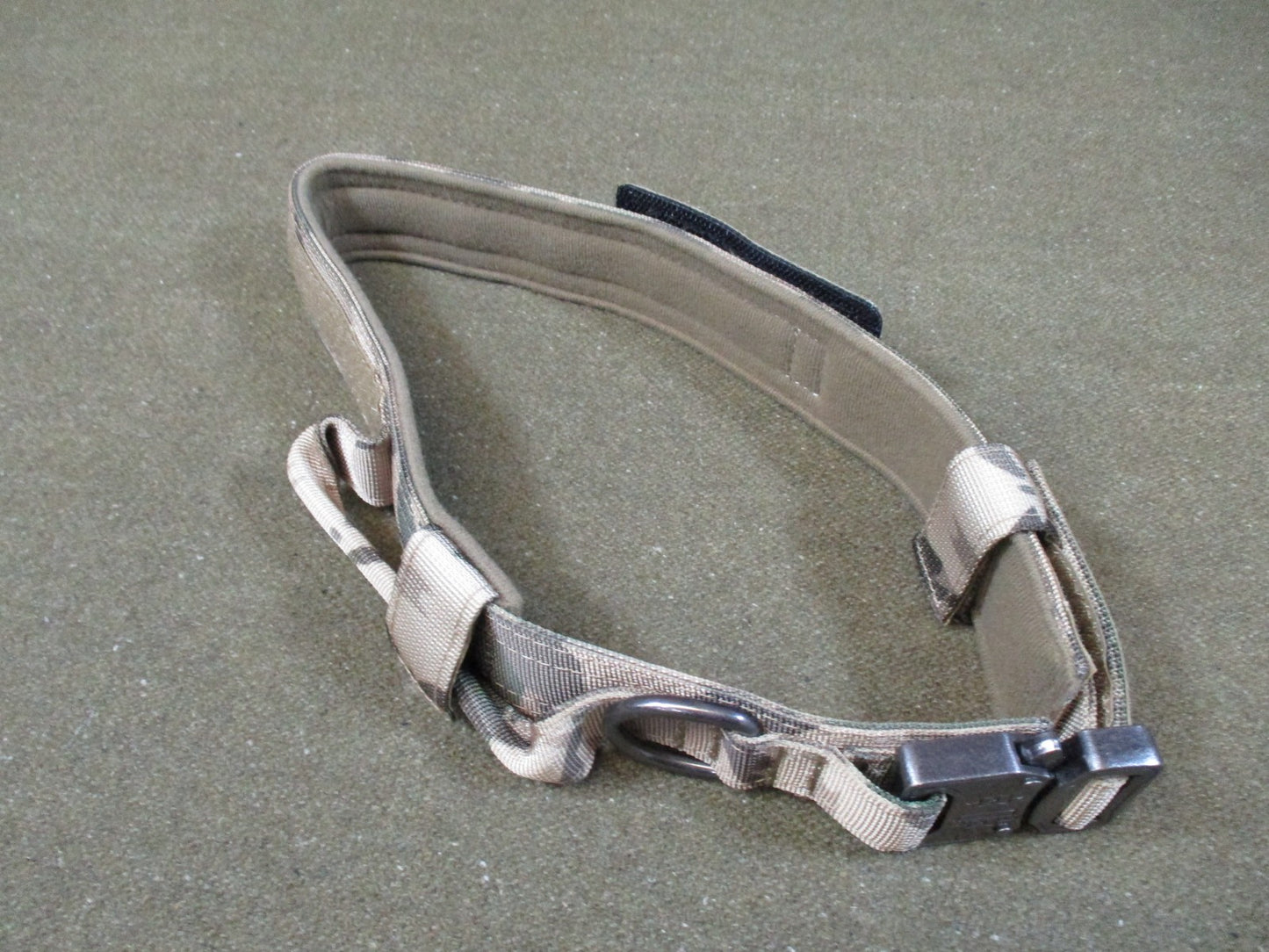 Tactical dog Collar Multi-Cam Metal Quick Release Buckle D-Ring hook Patch XL