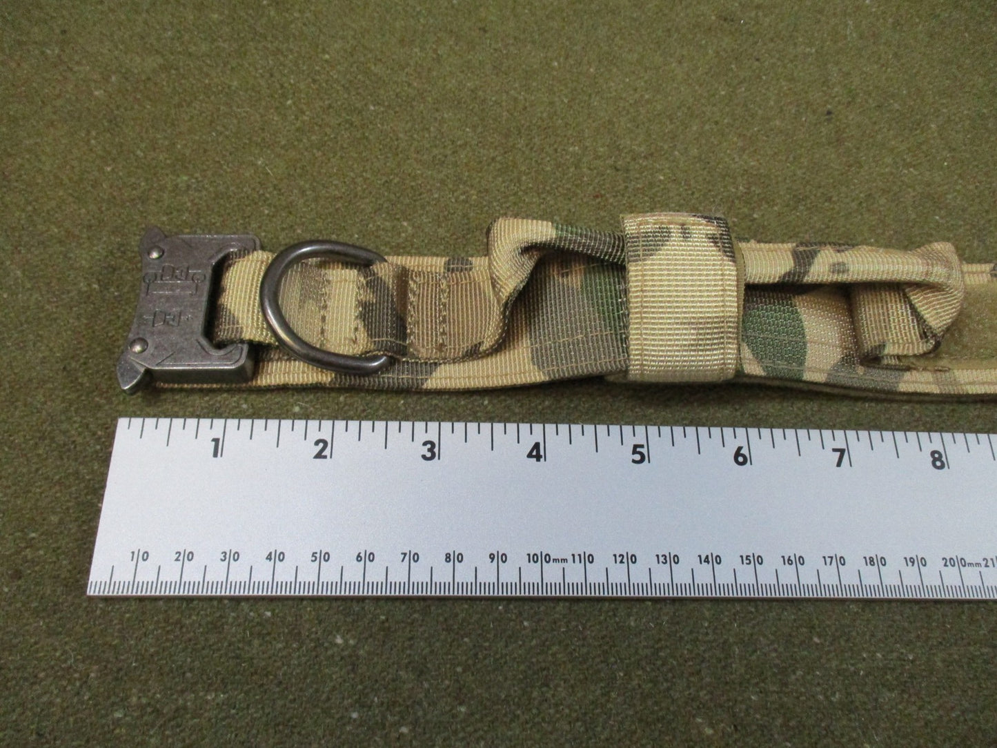 Tactical dog Collar Multi-Cam Metal Quick Release Buckle D-Ring hook Patch XL