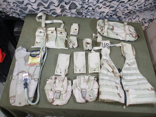 US Military MOLLE II FLC Vest Set Desert Camo w/ hydration & Pouches Surplus